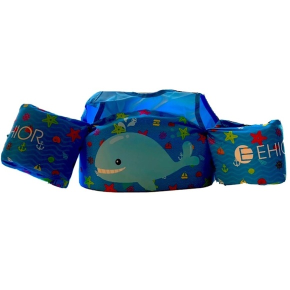 EHIOR SWIM VEST AGES 2-6 BLUE WHATEVER MULTICOLOR PRINT LIGHTWEIGHT - Picture 1 of 6